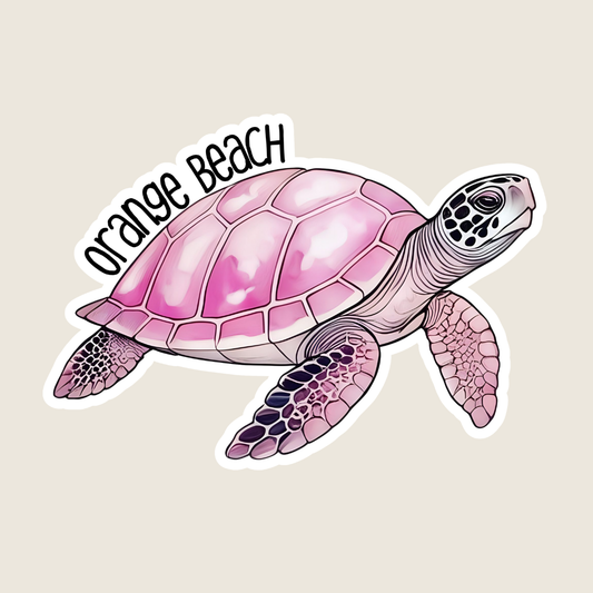 Pink Sea Turtle Custom Souvenir Sticker (B1063)