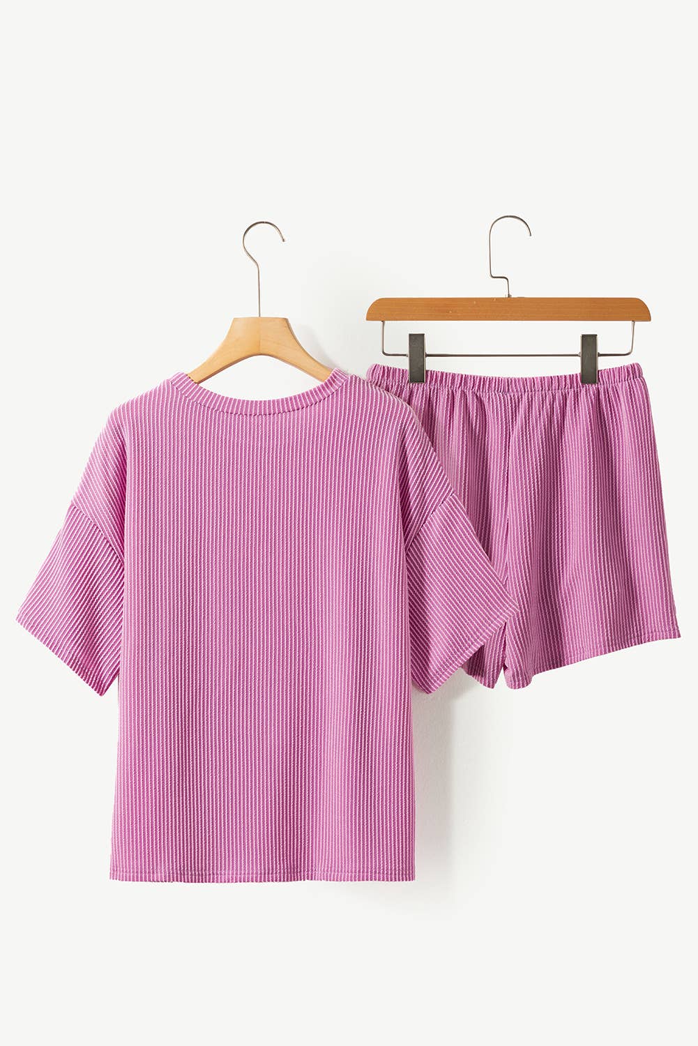 Textured Tee and Shorts Two-piece Set | S-XL