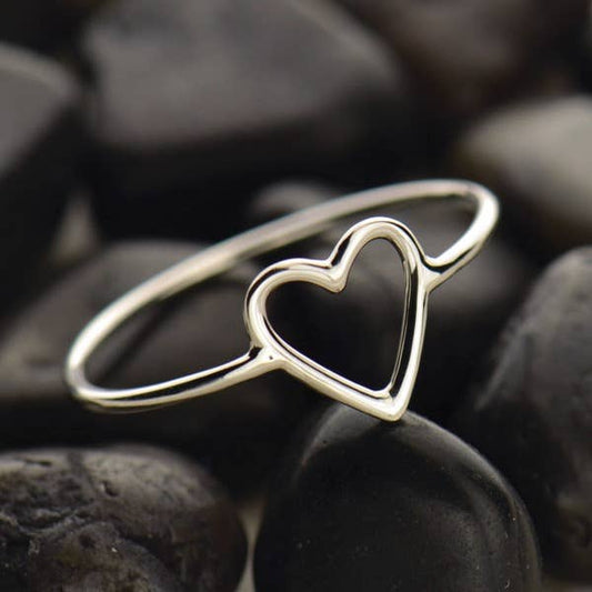 Sterling Silver Open Heart Ring