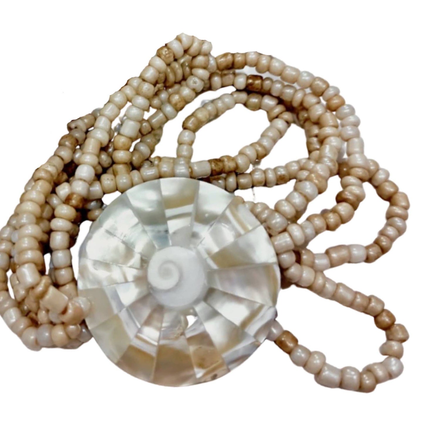 Inlaid Swirl Shell Necklace