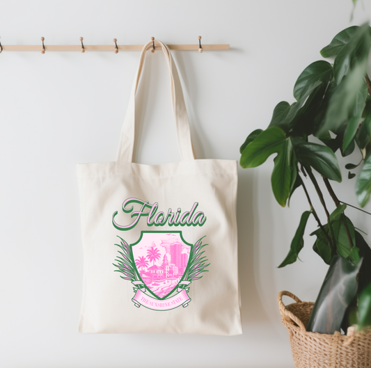 Florida The Sunshine State Small Canvas Tote Bag