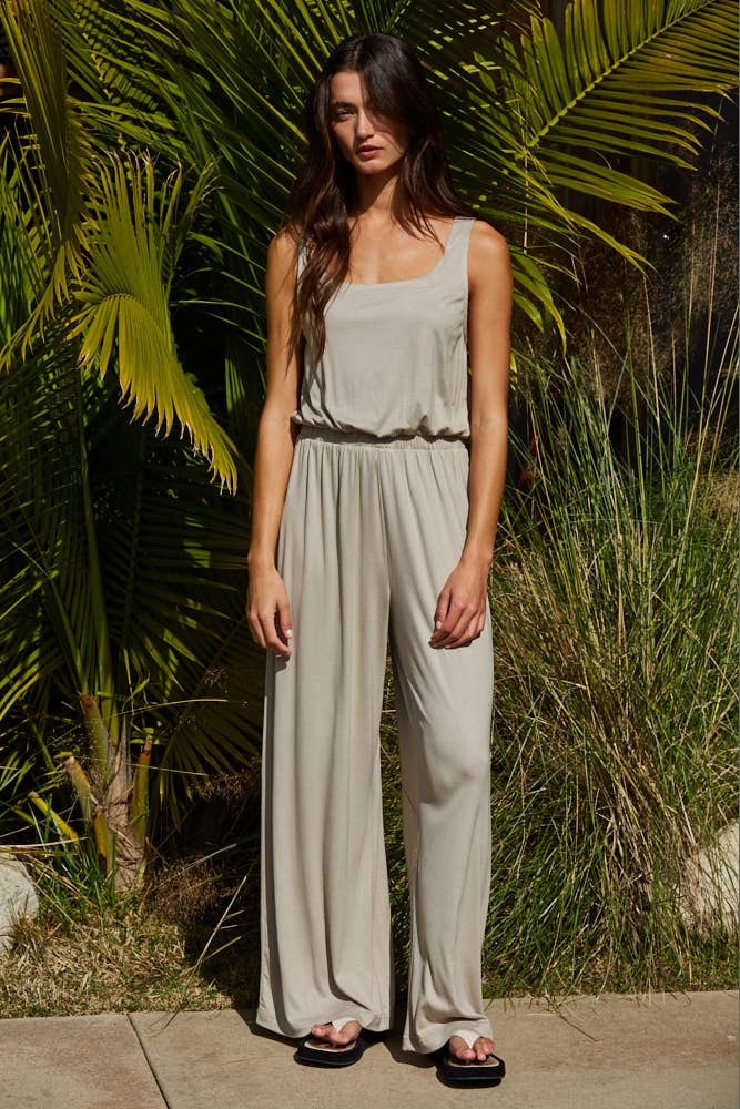L9562 | Knit Viscose Spandex Sleeveless Scoop Neck Jumpsuit