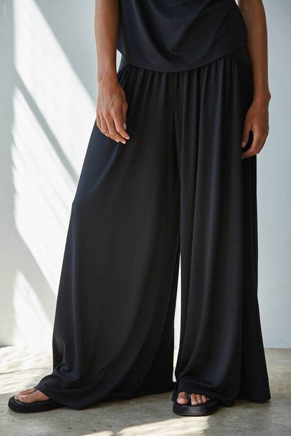 L9178B | Knit Polyester Spandex Elastic Waist Straight Leg