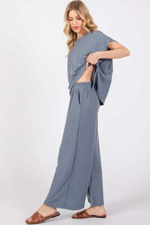 Thermal Wide Leg Pants - P70169B