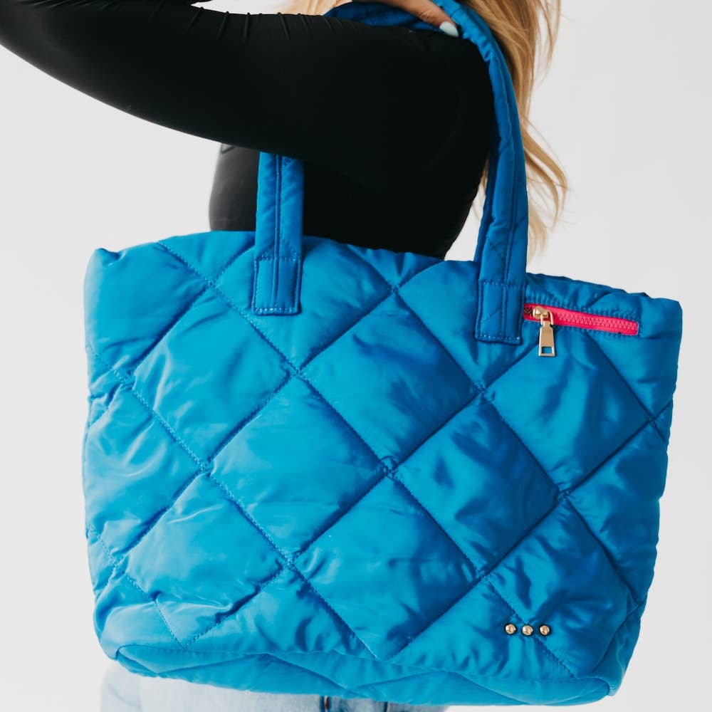 Presley Puffer Quilted Tote Bag With Pouch
