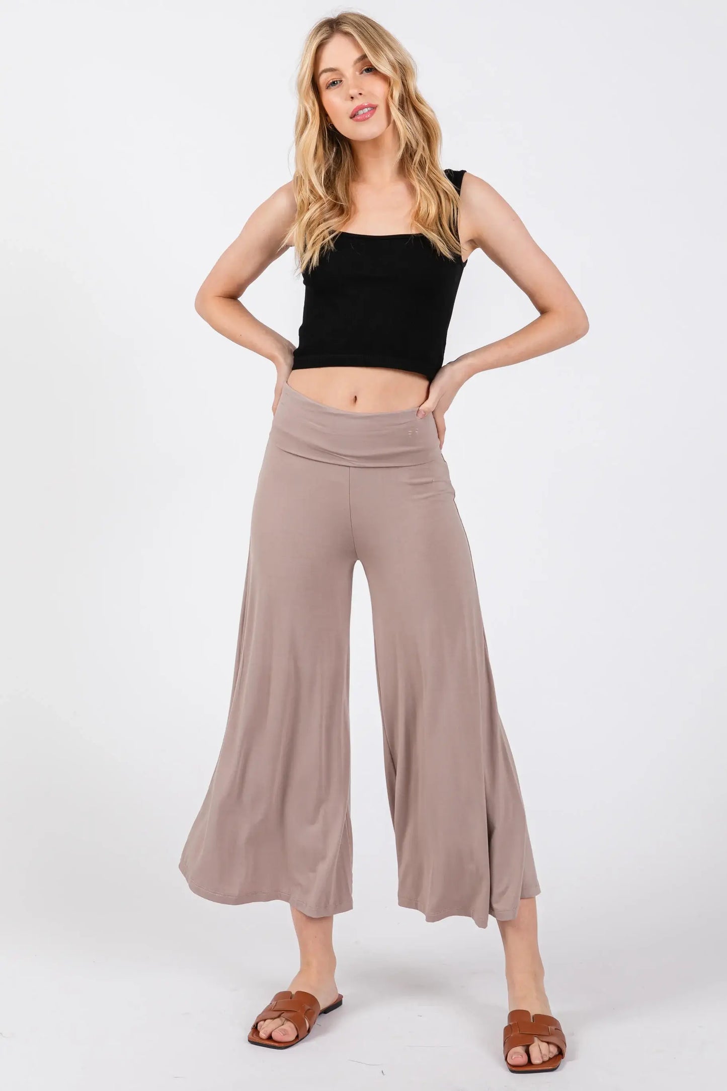 Solid Modal Wide Fit Pants - P70177