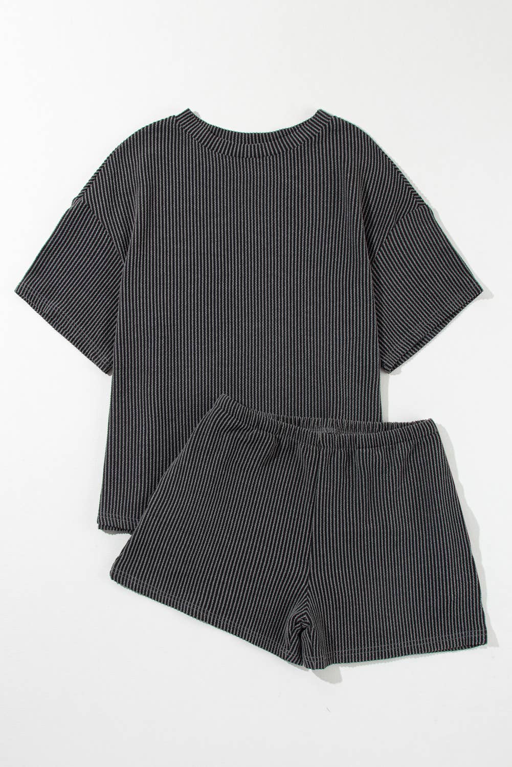 Textured Tee and Shorts Two-piece Set | S-XL