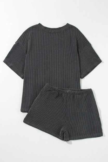Textured Tee and Shorts Two-piece Set | S-XL