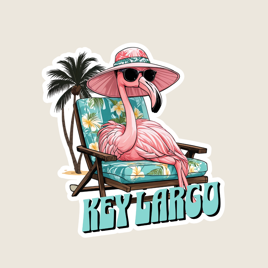 Lazy Flamingo Custom Souvenir Sticker (B1092)