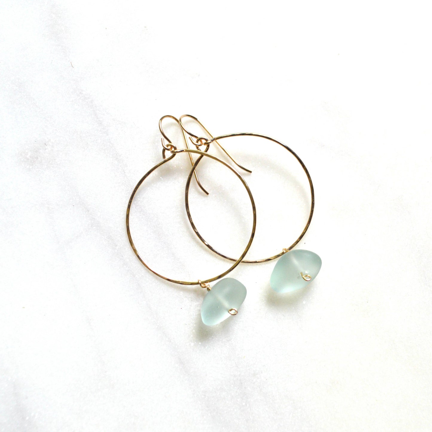 Sea Foam Glass Hoops