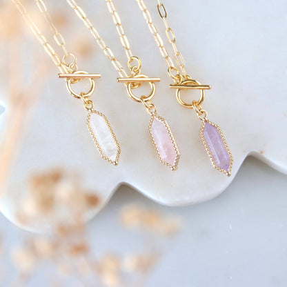 Quartz, Rose QuartzToggle Necklace