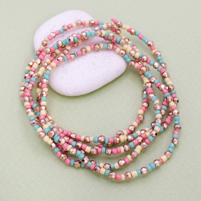Peaches & Cream Bead Bracelet Set