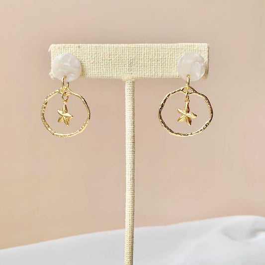 STARFISH HOOPS | gold | coastal chic jewelry